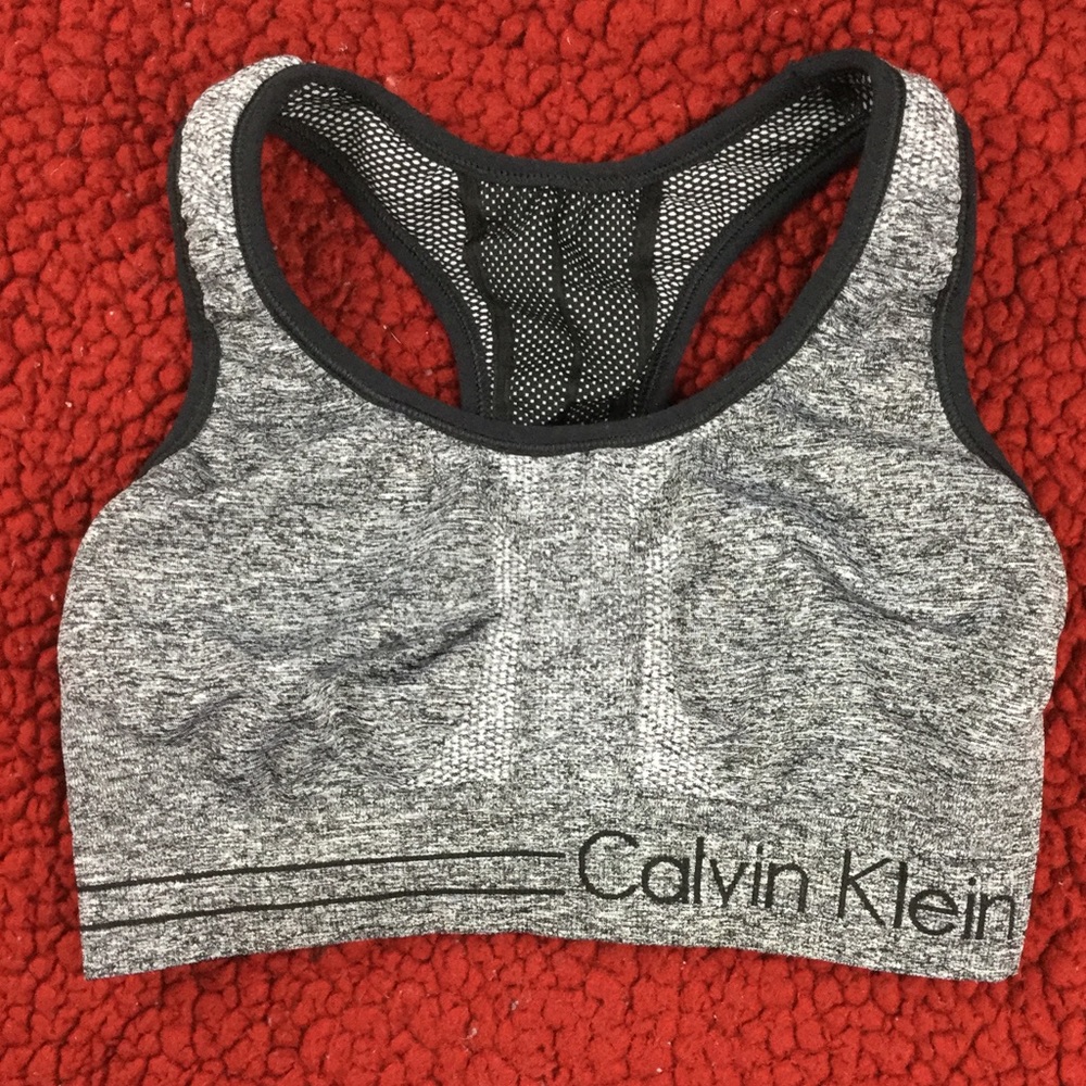 Small Gray Calvin Klein Performance Sports Bra